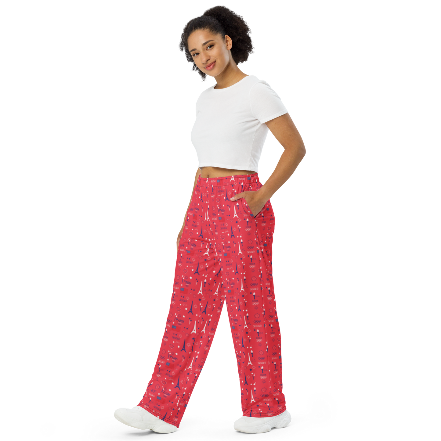 Olympics 2024: All-Over Print Unisex Wide-Leg Pants