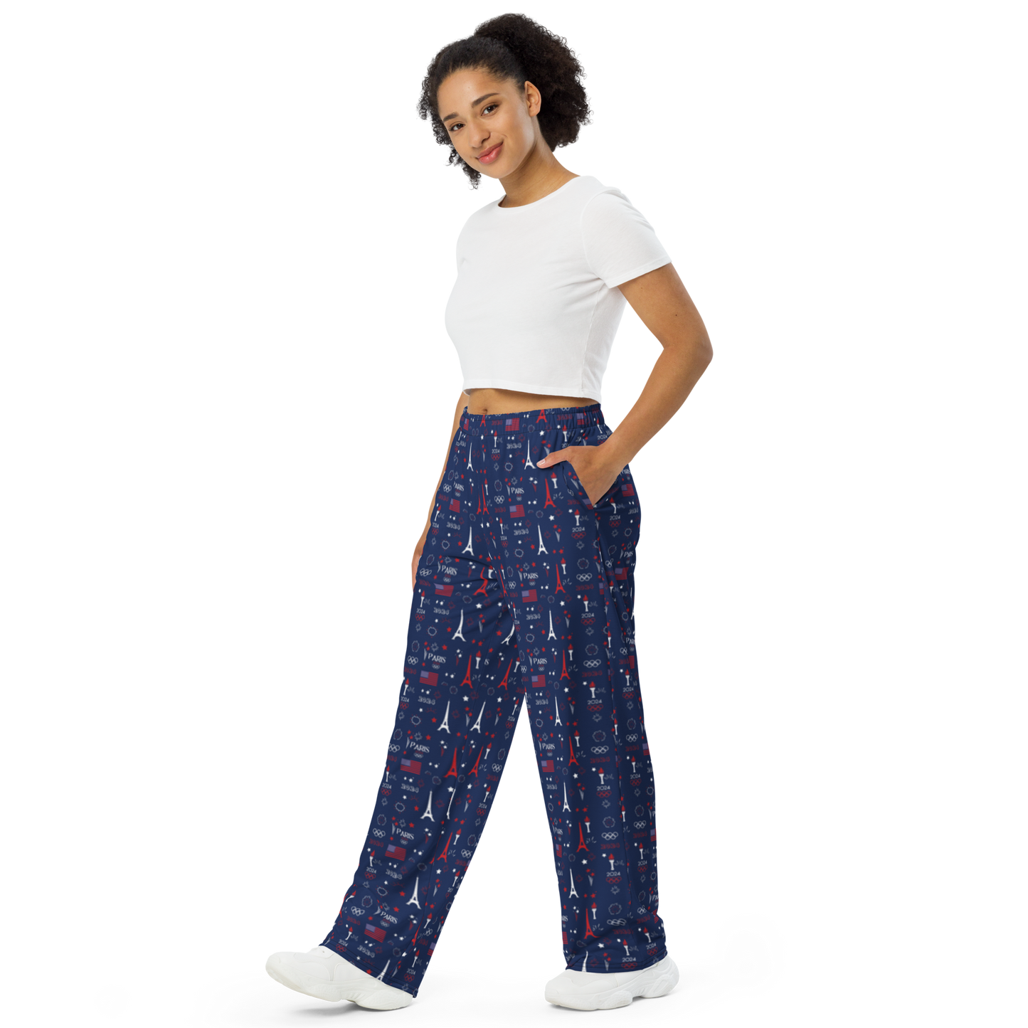 Olympics 2024: All-Over Print Unisex Wide-Leg Pants