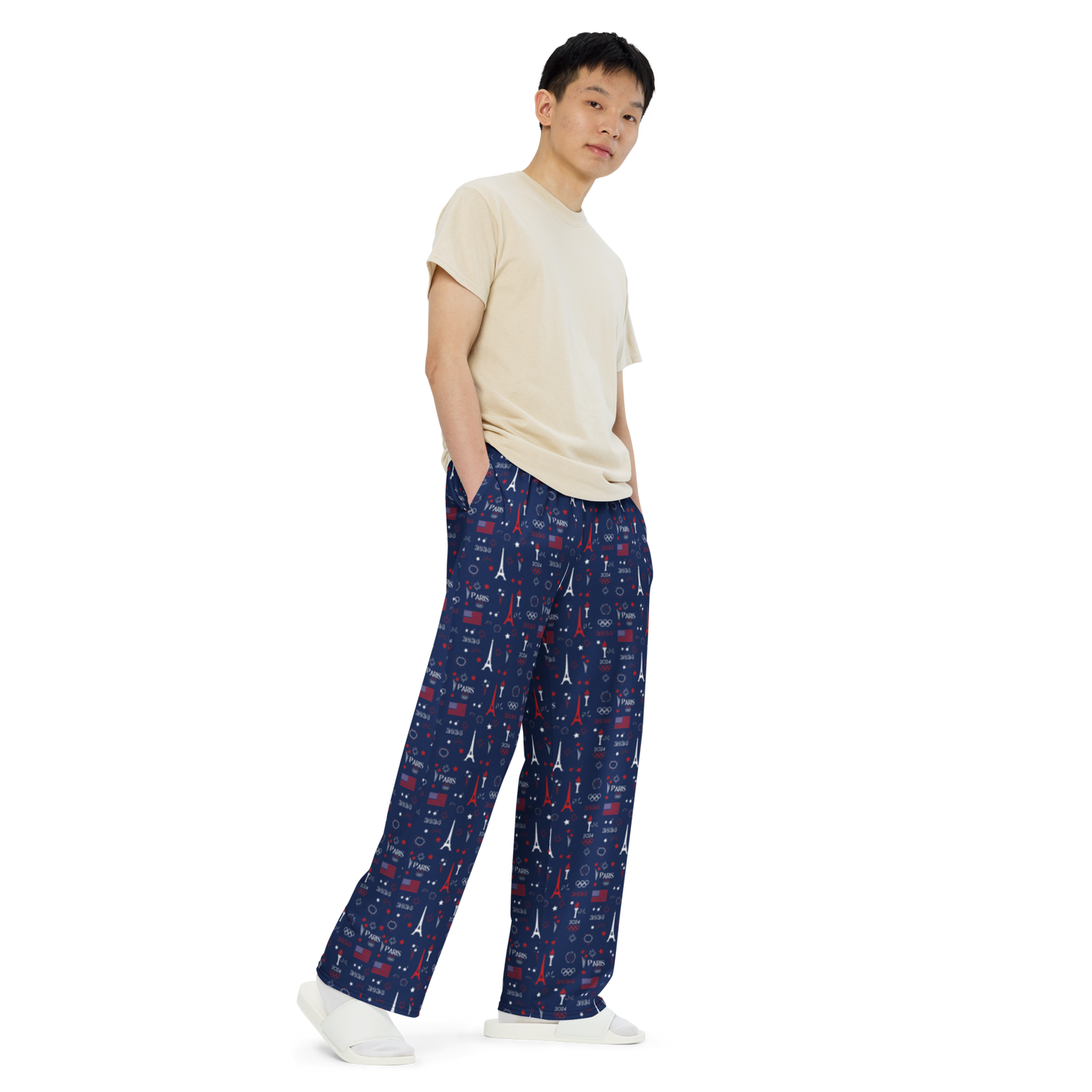 Olympics 2024: All-Over Print Unisex Wide-Leg Pants