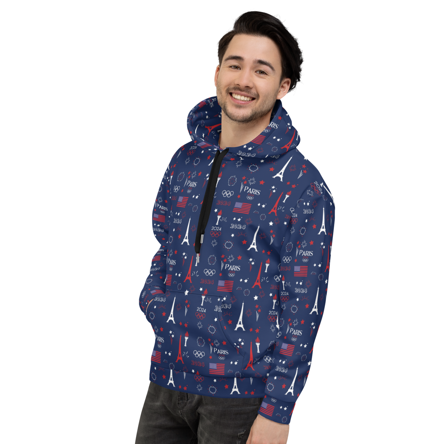 Olympics 2024: All-Over Print Recycled Unisex Hoodie