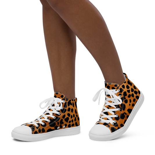 Leopard Pattern: Women's High Top Canvas Shoes