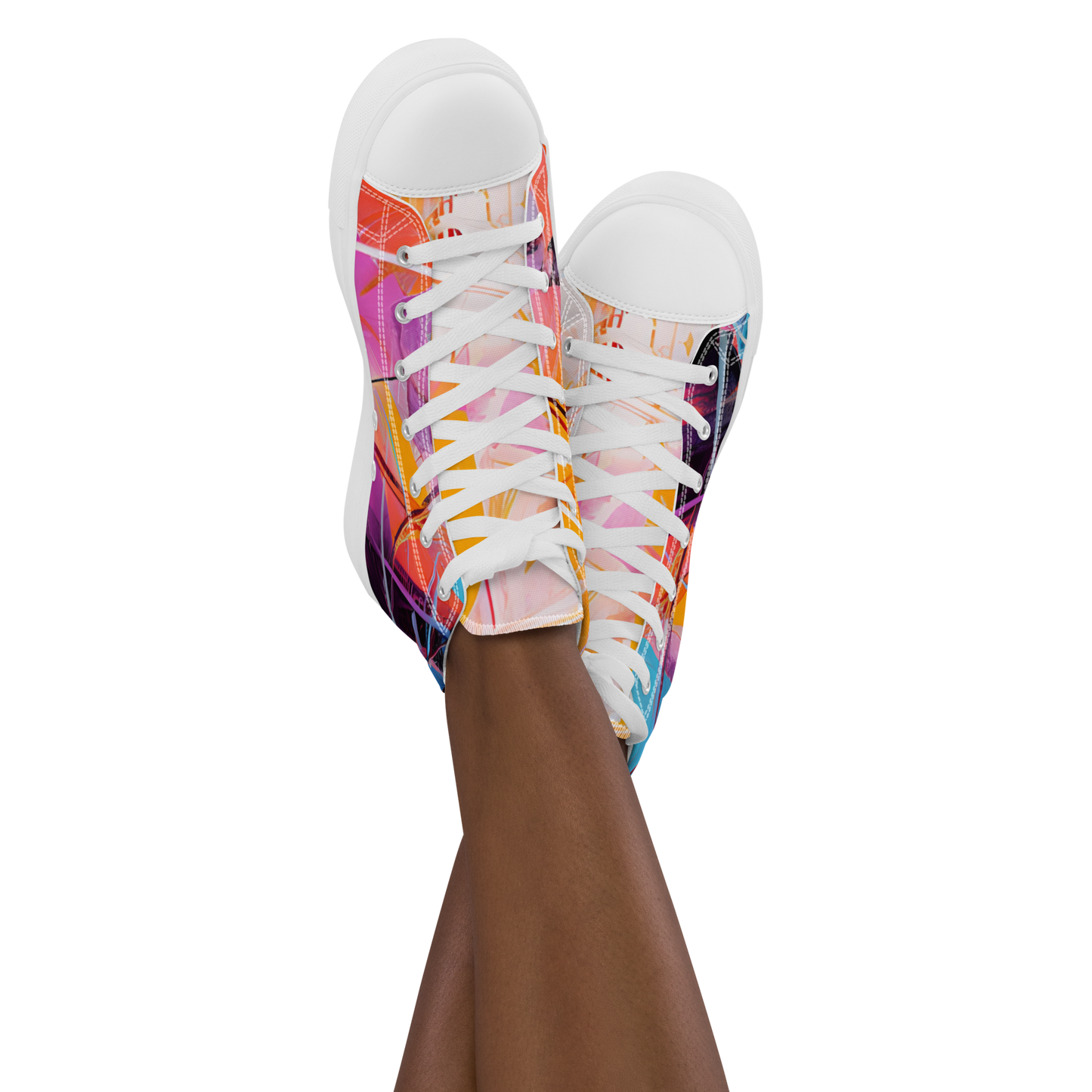 Color Burst: Women's High Top Canvas Shoes