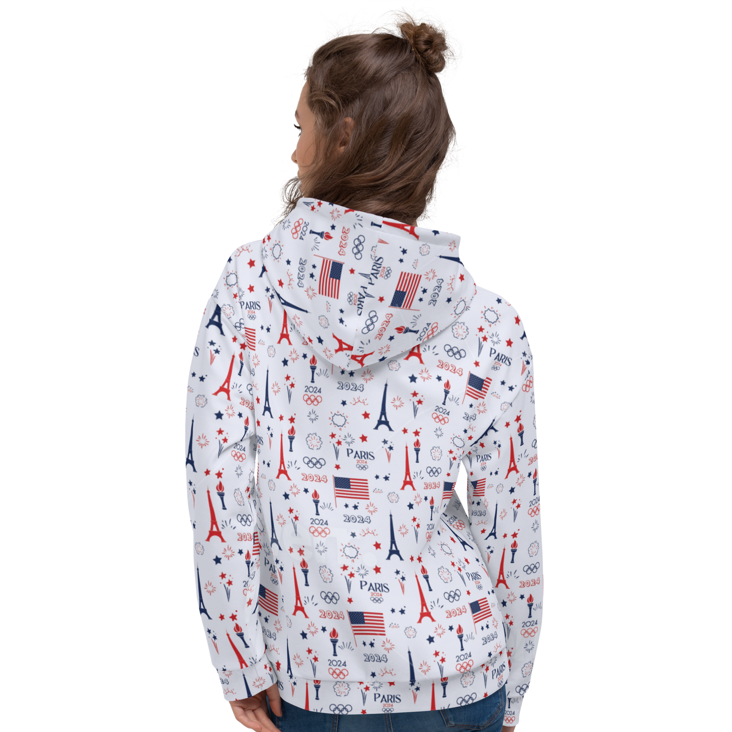 Olympics 2024: All-Over Print Recycled Unisex Hoodie